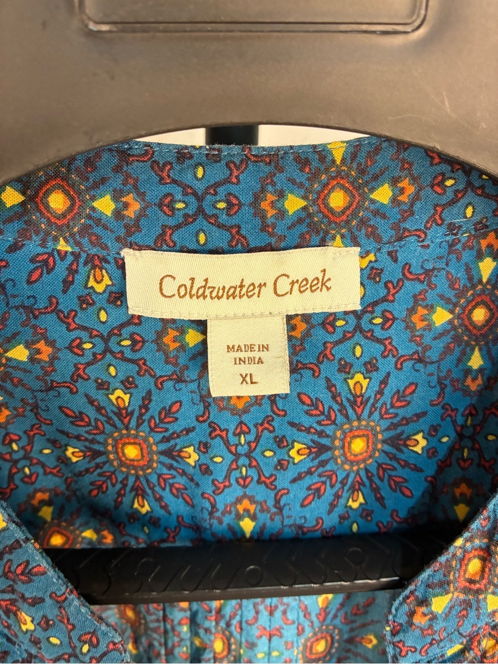 Coldwater Creek Bordering on Medallions Pintuck Button Front Tunic XL - Picture 6 of 9